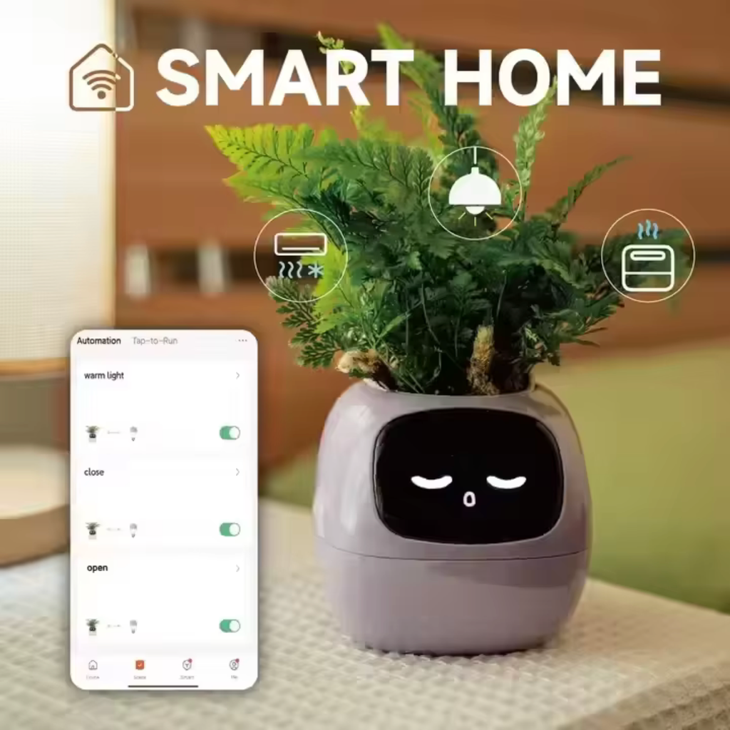 The pot asleep beside the smart home app