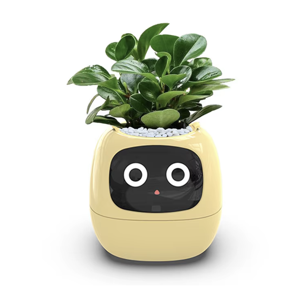 Smart plant pot in yellow